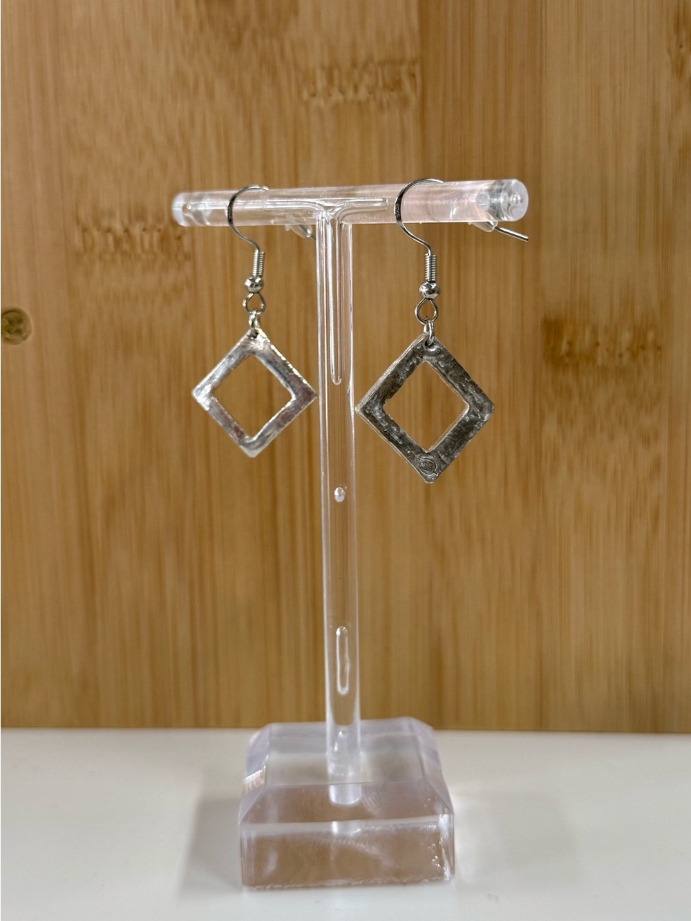 Ø | Textured Frame Earrings - 999 Fine Silver